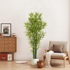 KTMBDW Artificial Bamboo Tree for Indoor Home Décor, Fake Bamboo Floor Plant with Natural Trunks, Black Nursery Planter, 2Pcs - 3 of 4