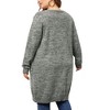 Agnes Orinda Women's Plus Size Contrast Color Open Front Long Sleeve with Pockets Cardigans - 4 of 4