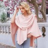 TIME HOLLOW Pink Cross-Front Knitted Shawl Wrap - 2 of 3