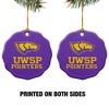 University of Wisconsin-Stevens Point Pointers Logo Porcelain Scalloped Holiday Christmas Tree Ornament - 2 of 4