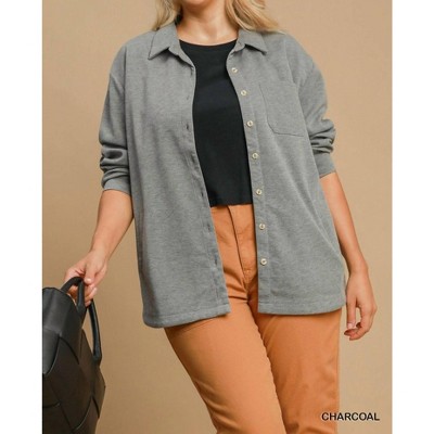 Women's Oversized Shirt Jacket Plus - umgee