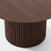 Wooakway 30"H Round Fashion Wooden Dining Table Suitable for Kitchen Conference and Gaming Use One Pedestal Black/Walnut/Natural Wood - 4 of 4