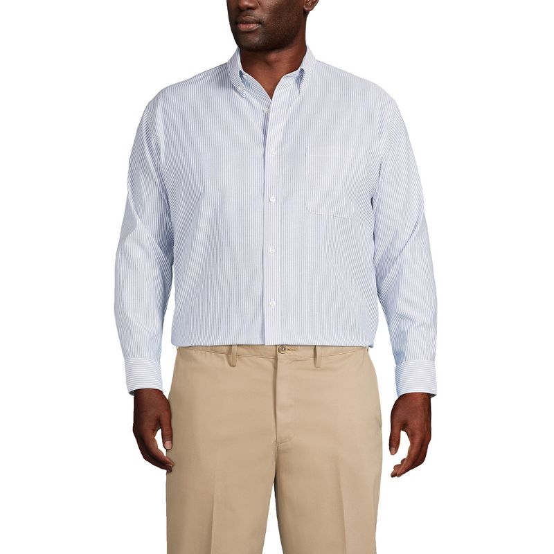 Lands' End Men's Big and Tall Traditional Fit Pattern No Iron Supima Oxford Dress Shirt, 1 of 5