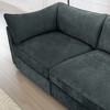Vynxaria Modern Sofa Grey Chenille, Wrapped Backrest/Armrest, Crescent Shape, Pull-Out Storage Drawers, 2/3/4-Seat for Modern/Nordic Luxury - 4 of 4