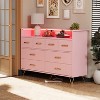 Jojoka Dresser for Bedroom with LED Light & Charging Station, 8 Drawers Wooden Dressers with Open Space - 4 of 4