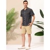 Lars Amadeus Men's Summer Striped Shirts Short Sleeves Button Down Beach Color Block Shirt - 4 of 4