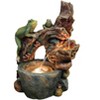 LuxenHome Brown, Green, and Gray Resin Frogs and Tree Outdoor Fountain with Lights - 3 of 4