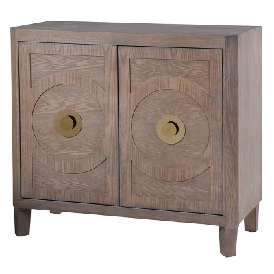 Brooks Two Door with Adjustable Interior Shelf Accent Cabinet Gray - StyleCraft: Farmhouse Style, No Assembly, Veneer Finish, Wood Frame