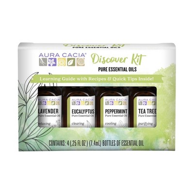 Aura Cacia Discover Essential Oils Kit - 4ct/0.25 fl oz