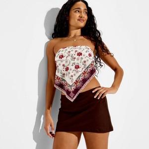 Women's Bandana Tube Top - Wild Fable™ Red Floral L : Target