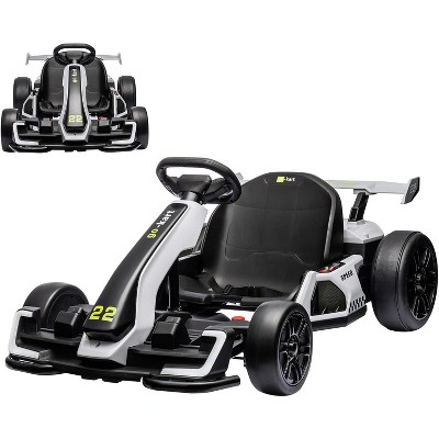 24V Kids Electric Drift Go-Kart, Adjustable Seat, 4 Speed Modes, LED Lights, Music & Horn, Battery-Powered Ride-On for Ages 6-12