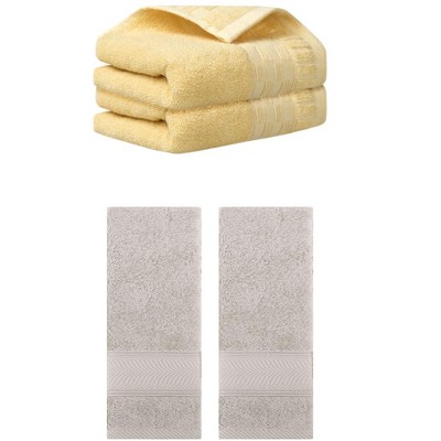 REGALWOVEN 4 Pcs Solid Soft Absorbent Hand Towel for Bathroom 14" x 30"