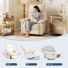 Power Recliner Chair, PU Leather Swivel Rocker Recliner with USB Ports, Upholstered Nursery Glider Reclining Sofa Chair - 4 of 4