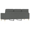 vidaXL Dark Gray 3-Seater Sofa - Fabric Upholstered, Sturdy Metal Frame, Comfortable Thick Padding, Modern Living Room Furniture - 4 of 4