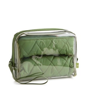 Vera Bradley Women's Outlet Clear 3-Piece Cotton Cosmetic Toiletry Bag Set - 1 of 2