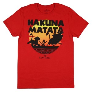 Disney Lion King Men's Hakuna Matata Silhouette Sunset Adult T-shirt - 1 of 3