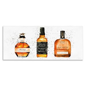 Stupell Industries Funny Phrases Whiskey Bottles Canvas Art, 30" x 13" - 1 of 4