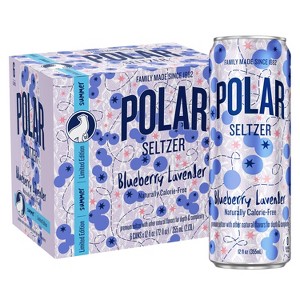 Polar Blueberry Lavender Sparkling Water - 6pk/12 fl oz Cans - 1 of 4