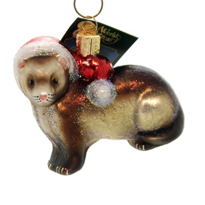 Old World Christmas 2.5" Christmas Ferret Curious Pet Intelligent  -  Tree Ornaments