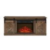 Wooakway 58"L 24"H 15"D Modern Electric Fireplace TV Stand Console with Barn Door Design Overheating Protection Storage Cabinet for TVs up to 65" - 3 of 4