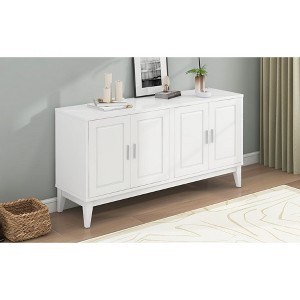 DOMETOUR 4-Door Sideboard Storage Cabinet with Adjustable Shelf for Living Room Dining Room - 1 of 4