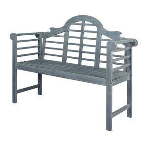 Lutyens 3-Seat Arched Acacia Wood Outdoor Garden Patio Bench - JONATHAN Y - 1 of 4