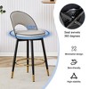 Kumasinova 360° Swivel Dining Chairs with Footrest,Set of 2,Premium PU Upholstered Bar Chairs with Metal Legs,Ergonomics Accent Chairs - 4 of 4