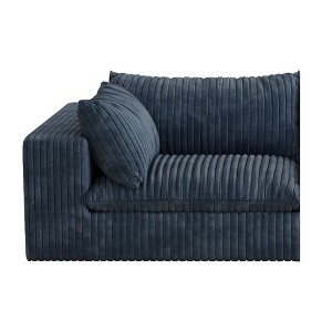 Dexmalle Modern Soft Corduroy Double-layer Cloud Sofa Full Assembly,1 Armrest - 1 of 4
