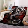 Lomsoe 3D Vintage Dragon Print Flannel Blanket - All Seasons Soft and Warm Throw Blanket for Bed, Napping, Camping, Travel, Office - 3 of 4