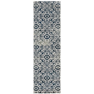 Oriental Weavers Bowen 5506E Navy/ Ivory Indoor Area Rug - 2'3" x 7'6"