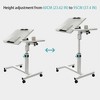 Overbed Table on Wheels, 23.6-37.4in Height Adjustable Rolling Bedside Table with Tilting Surface for Hospital or Home Use - 4 of 4