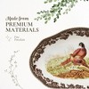 Spode Woodland Pheasant Pickle Dish - 8.5" Porcelain Tray with British Flowers Border & Scalloped Edge, Microwave, Dishwasher, Oven & Freezer Safe, - 4 of 4