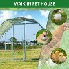 Large Metal Chicken Coop, Galvanized Wire Poultry Pen Cage with Waterproof & Anti-UV Cover, for Chickens Ducks in Yard - 3 of 4