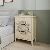 Hollow-Carved 3 Drawer Cabinet Dresser Storage Chest with Metal Handles For Living Room Bedroom - 3 of 4