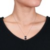 EVERLY JEWELRY | Sterling Silver 2 3/8ct t.g.w Black Spinel and Created White Sapphire Kitty Cat Pendant with Chain Black Rhodium Plated, 18 inc - 3 of 4