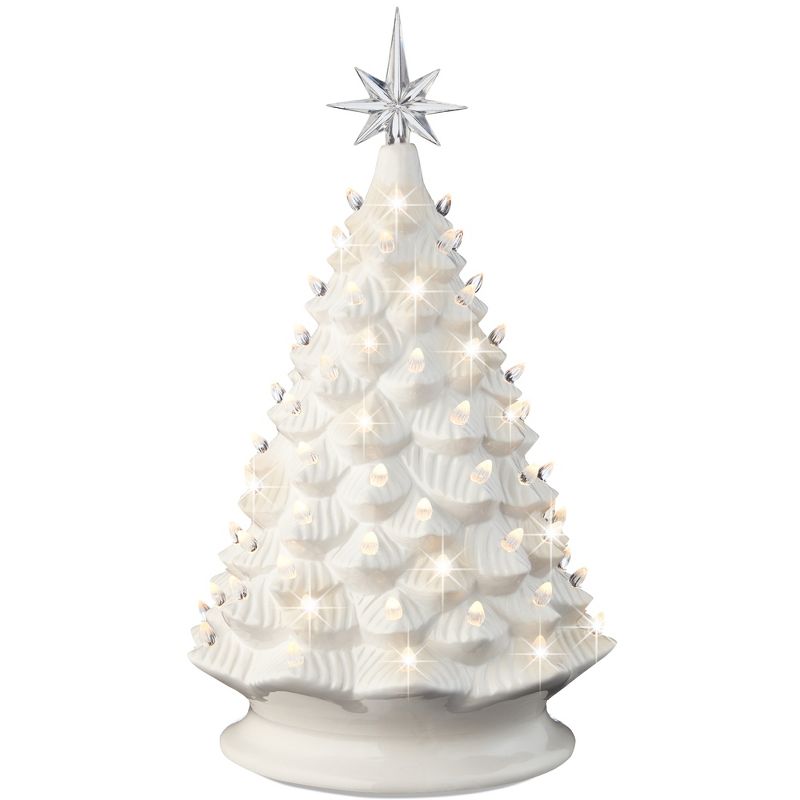 Best Choice Products 18in Ceramic Christmas Tree, Pre-lit Hand-Painted Holiday Decor w/ 93 Lights, 1 of 9