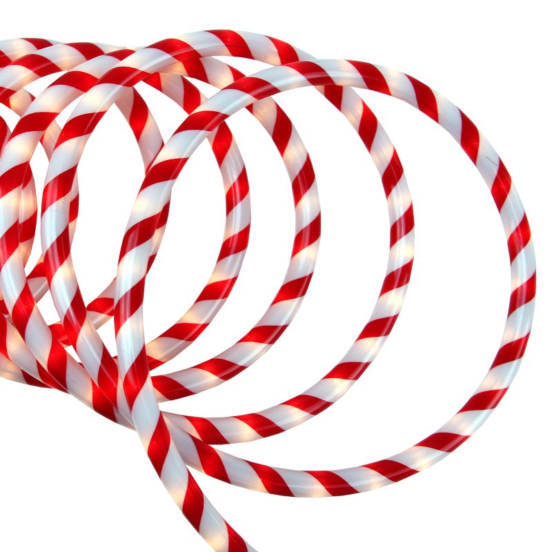 Northlight 18' Red and White Striped Candy Cane Outdoor Christmas Rope Lights, 1 of 4