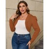 Coolmee Women's Plus Size Cropped Cardigan Bolero Shrug Open Front Long Sleeve Knit Sweater Cardigan - 4 of 4