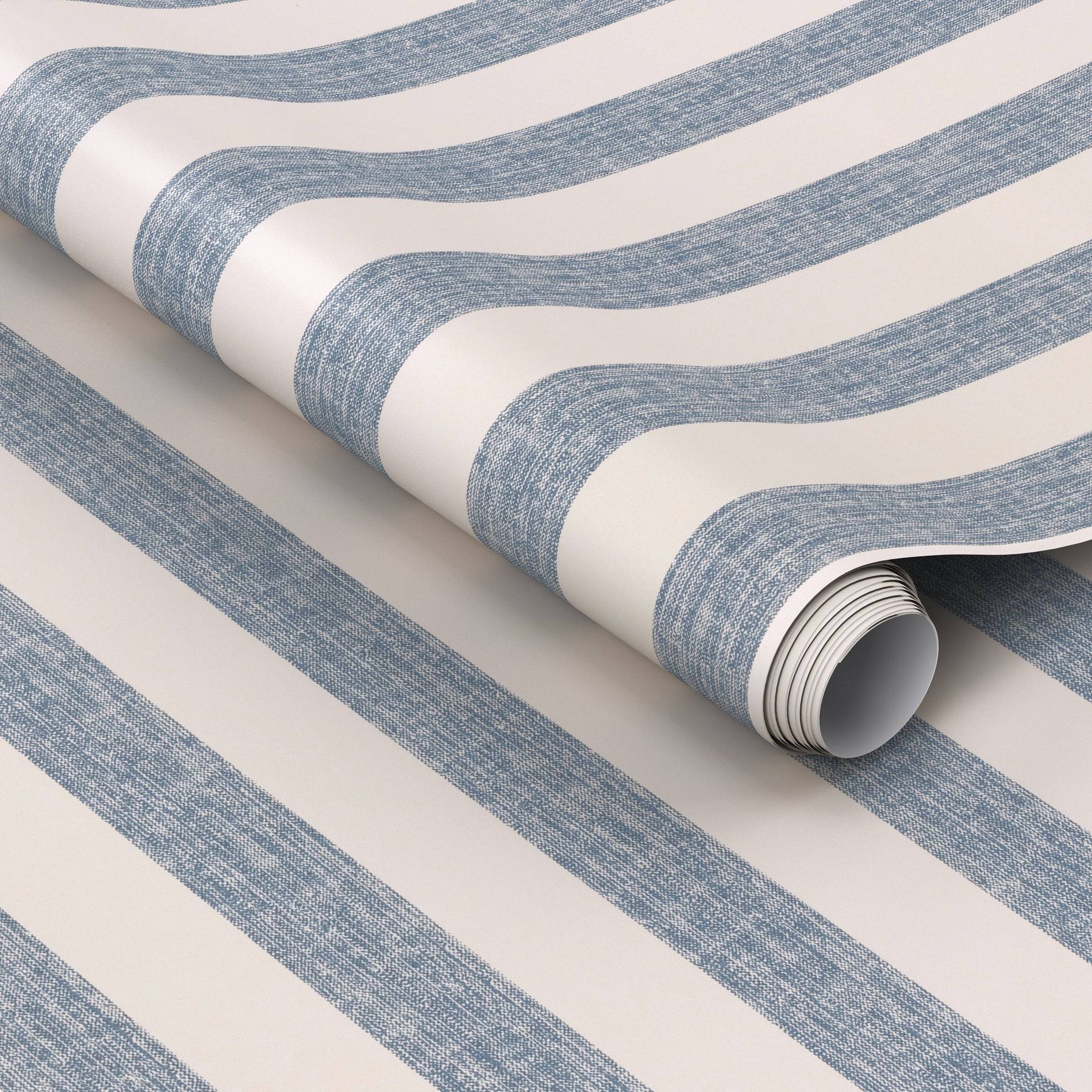 Classic Blue Stripe Textured Peel and Stick Wallpaper - Threshold™