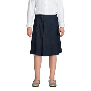 Lands' End School Uniform Kids Solid Box Pleat Skirt Below the Knee - 1 of 3