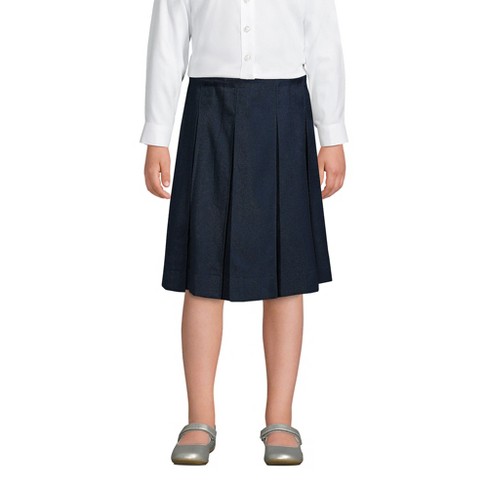 Lands' End School Uniform Kids Solid Box Pleat Skirt Below the Knee - image 1 of 3