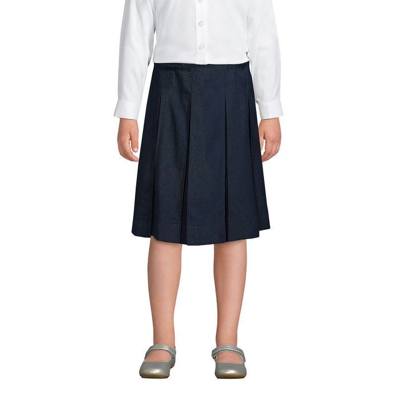 Lands' End School Uniform Kids Solid Box Pleat Skirt Below the Knee, 3 of 4