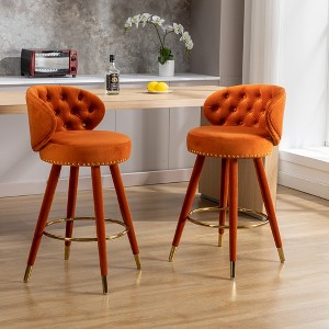 MOONMISS 2PCS 360 degrees Counter Height Bar Stools  for Kitchen Counter Solid Wood Legs with a fixed height - 1 of 4