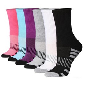 Tipi Toe Women's 6 Pack Midnight Lavender Colors Patterned Athletic Socks For Hiking, Running & Sports Activities - 1 of 2
