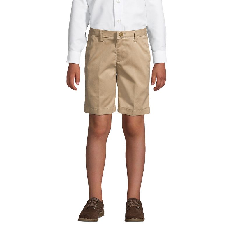 Lands' End School Uniform Kids Cotton Plain Front Chino Shorts, 3 of 4