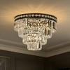 ALOADECOR 24'' Unique Modern Crystal Flush Mount 6-Light Luxury Matte Black Ceiling Light with Clear Crystal For Dining Room And Entryway - 3 of 4
