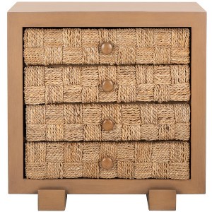 Rosario Woven Wood Nightstand - SFV1303 - Safavieh Couture - 1 of 4