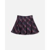 Deux par Deux Girl Pleated Milano Skirt Red and Navy Plaid - 3 of 4