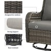 POCASSY Gray Wicker Swivel Rocking Chairs, Oversized Rocker Patio Chairs Rattan Glider Chairs with 4" Thick Seat Cushion - 4 of 4
