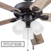 Portage Bay Stannor 52 Inch Indoor Ceiling Fan with Light Fixture, 3 Bulbs, and Quiet Reversible Motor for Medium Rooms, 51434, Bronze - 2 of 4